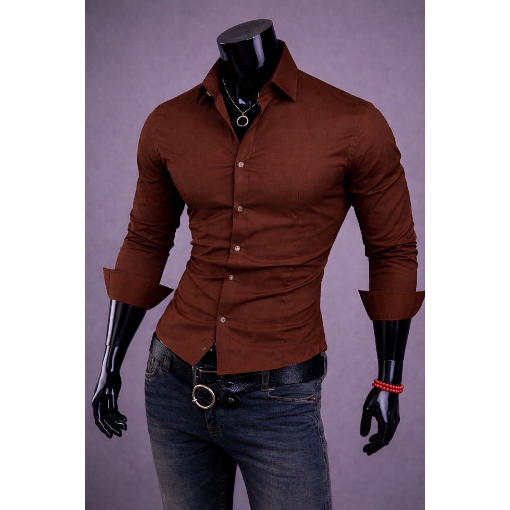 Camisa Social Manga Longa Slim Fit De Algodão Congresso Assembleia Reunião