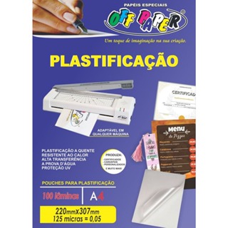 Plastificação A4 125 Micras 100 Folhas OFF PAPER | Pouch para Plastificar Documentos | Plástico Laminadora A4 em Oferta na Shopee