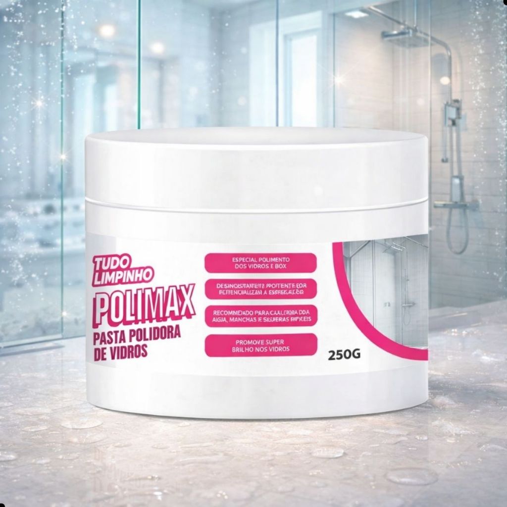 Polimax Pasta Polidora de Vidros da Tudo Limpinho 250g em Oferta na Shopee