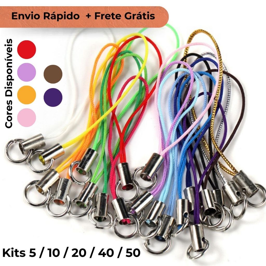 Kit Cordinha para Celular Phone Strap - Chaveiro | Artesanato | Pendrive sem Fecho