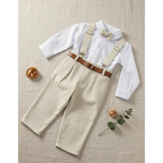 Conjunto Social Bege Menino Batizado Kit 5 Peças Completo em Oferta na Shopee