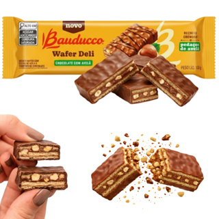 Biscoito Crocante Bauducco Wafer Deli com Recheio Cremoso de Chocolate com pedaços de Avelã em Oferta na Shopee
