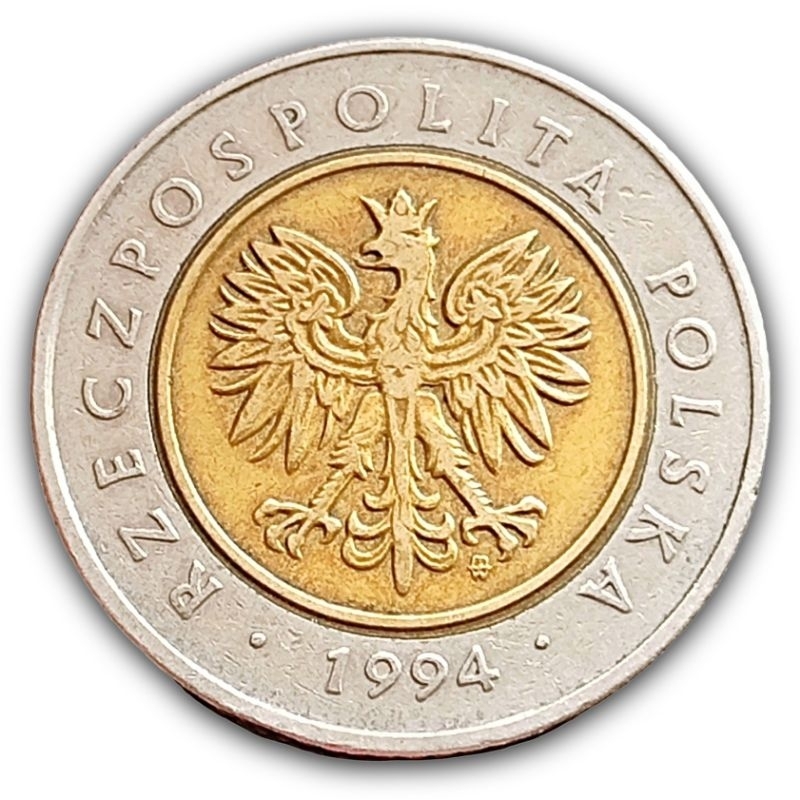 Moeda Bimetal 5 Zlotich 1994 Polônia
