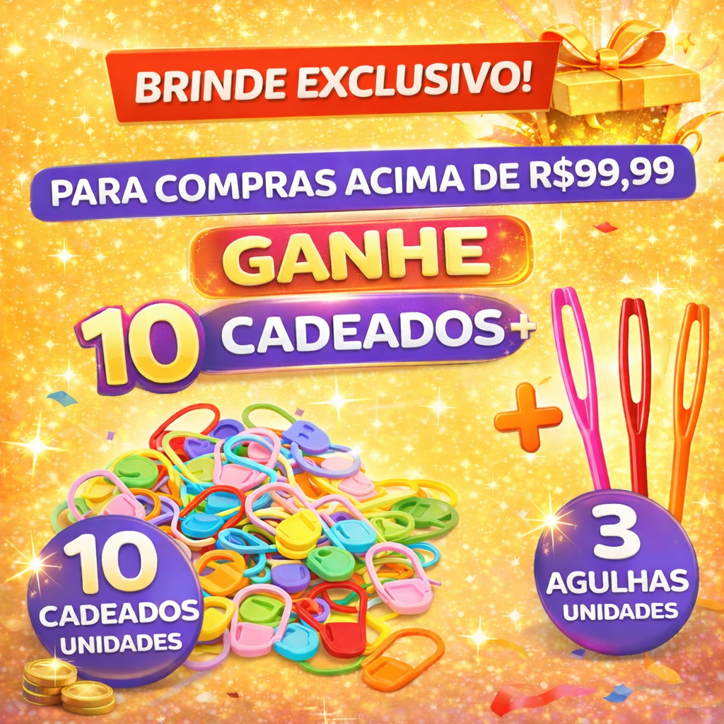BRINDE 10 MARCA PONTO CADEADO + 3 AGULHAS DE TAPECEIROS em Oferta na Shopee