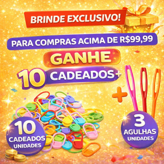 BRINDE 10 MARCA PONTO CADEADO + 3 AGULHAS DE TAPECEIROS em Oferta na Shopee