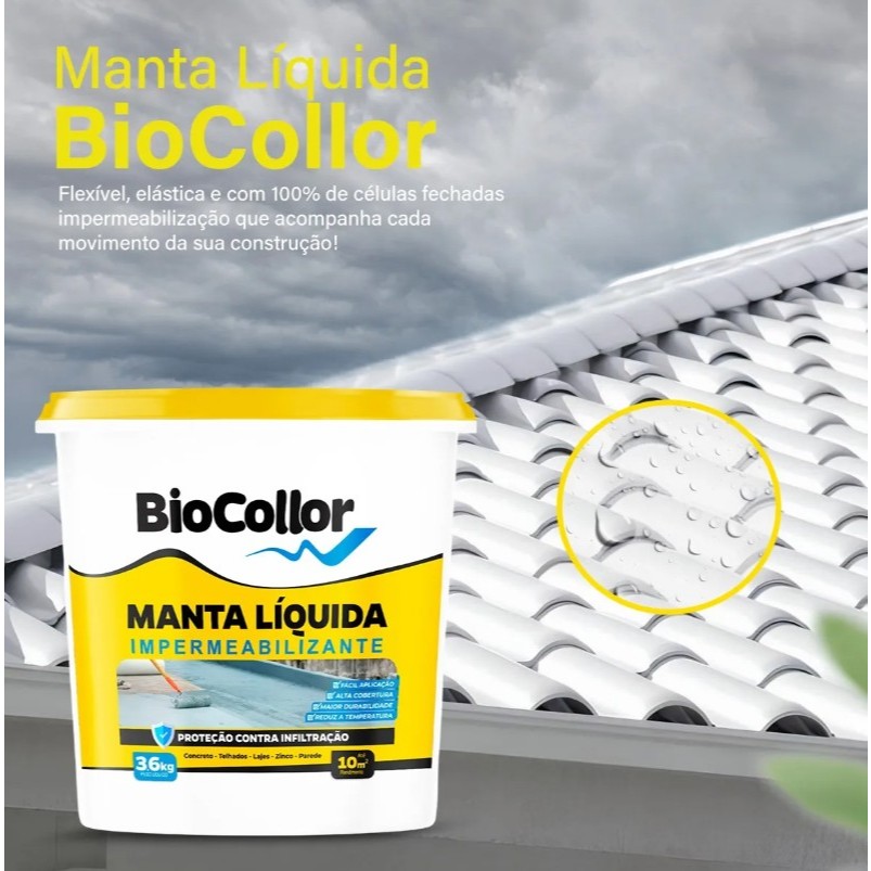 Manta Líquida Impermeabilizante 3,6kg Ideal para Laje Telhado e Parede
