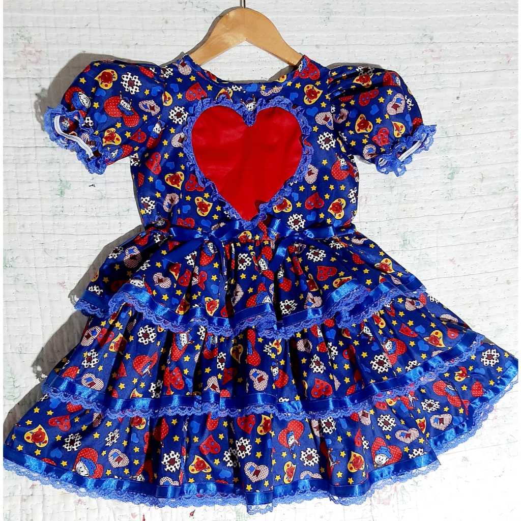 Vestido infantil Festa Junina Caipirinha vestido festa junina infantil, vestido caipira menina
