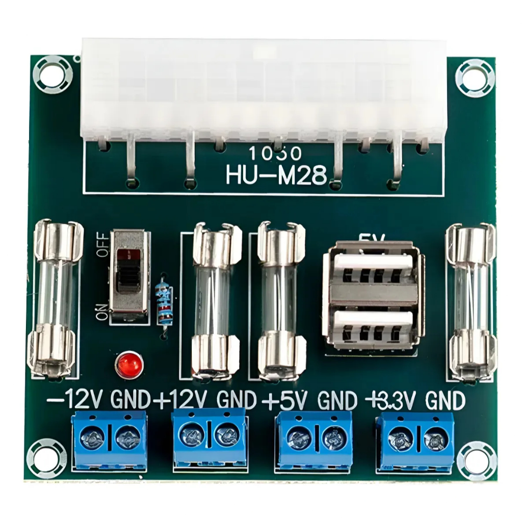 Placa Adaptadora Atx Hu-m28 Fonte De Bancada Usb 5a