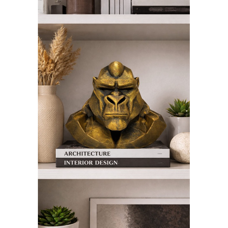Enfeite para Estante-Enfeite-Gorila Decorativo-Estátua de Gorila-Escultura Gorila