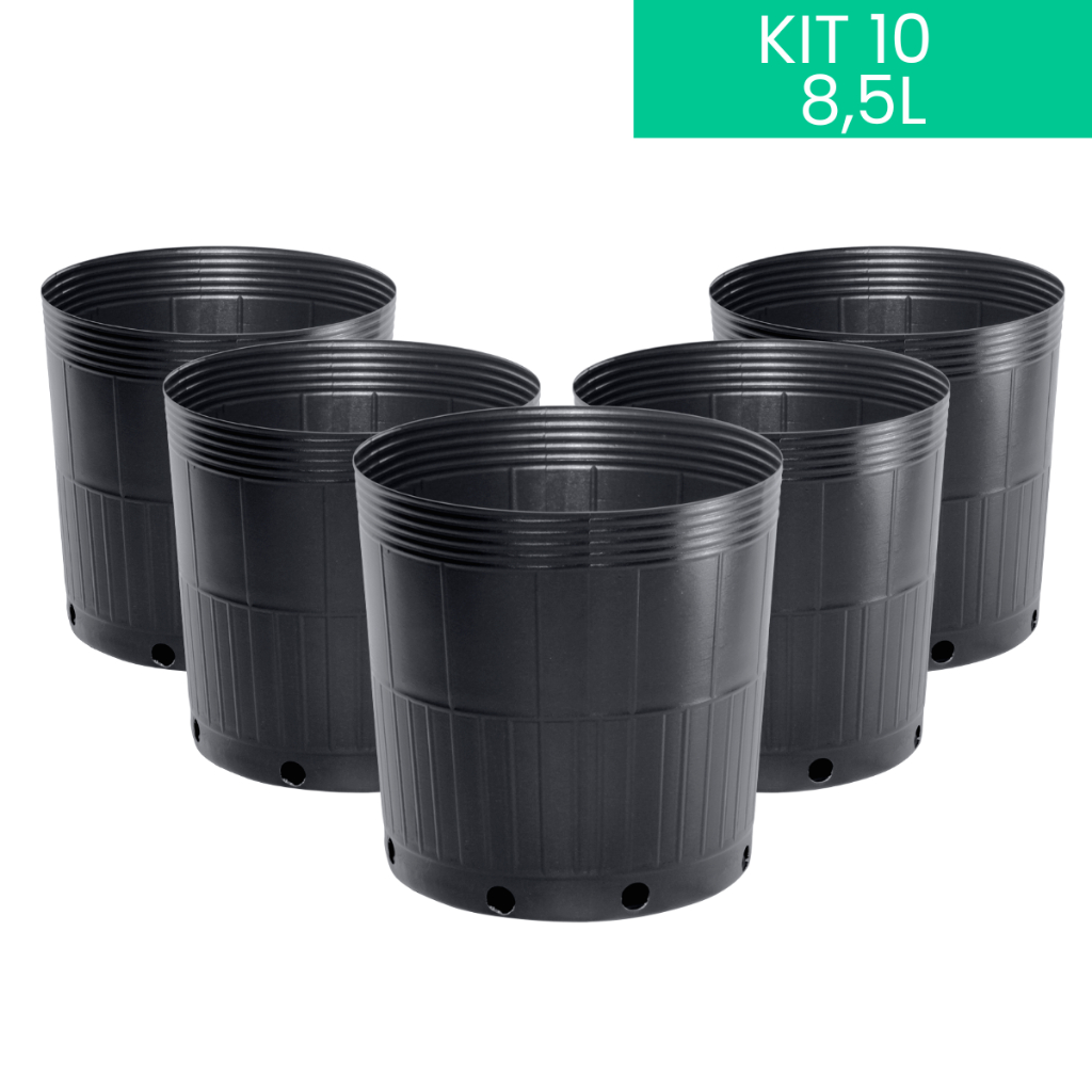 10 Vasos para Plantas Grande 8,5 litros  Flexível  Flores Frutíferas Cactos Hortaliças Mudas