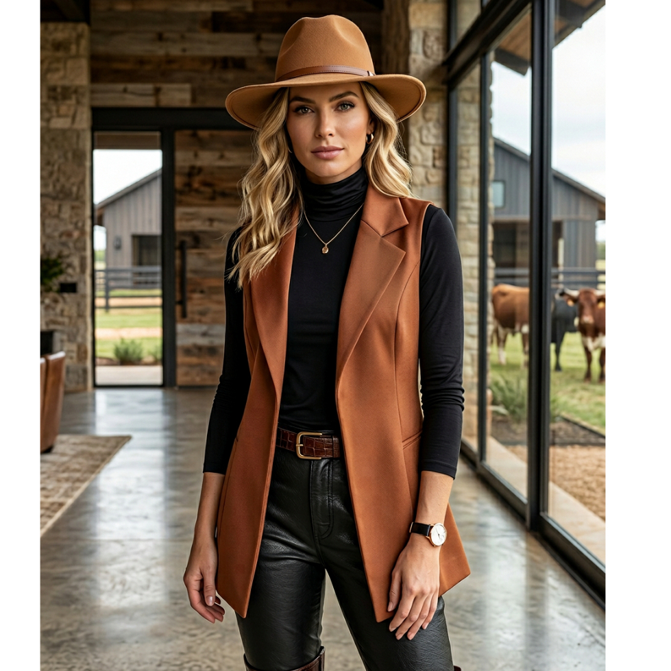Colete Feminino Max Alfaiataria Longo Social Elegante Chique Formal Para Várias Ocasiões