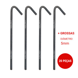 ESTACAS PARA BARRACA DE CAMPING GAZEDO BEACH TENIS EM VERGALHAO 5MM - 20 UNIDADES