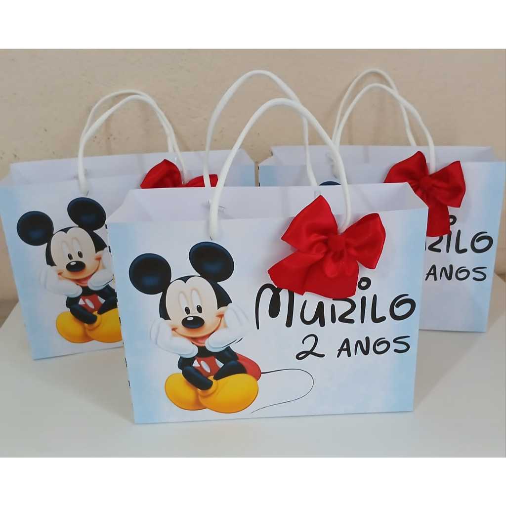 Sacolinha PERSONALIZADA QUALQUER TEMA | Sacolinha | Lembrancinha | Mimos | MICKEY| Aniversário