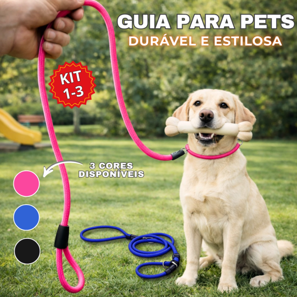 Guia unificada para Cachorro Coleira Ajustável com guia deslizante Alta Resistência em Oferta na Shopee