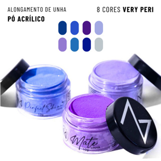 Pó Acrílico Linha Very Peri (8 cores) Azul, Roxo, Violeta, Alogamento unha Gel | 10g Majestic Nails em Oferta na Shopee
