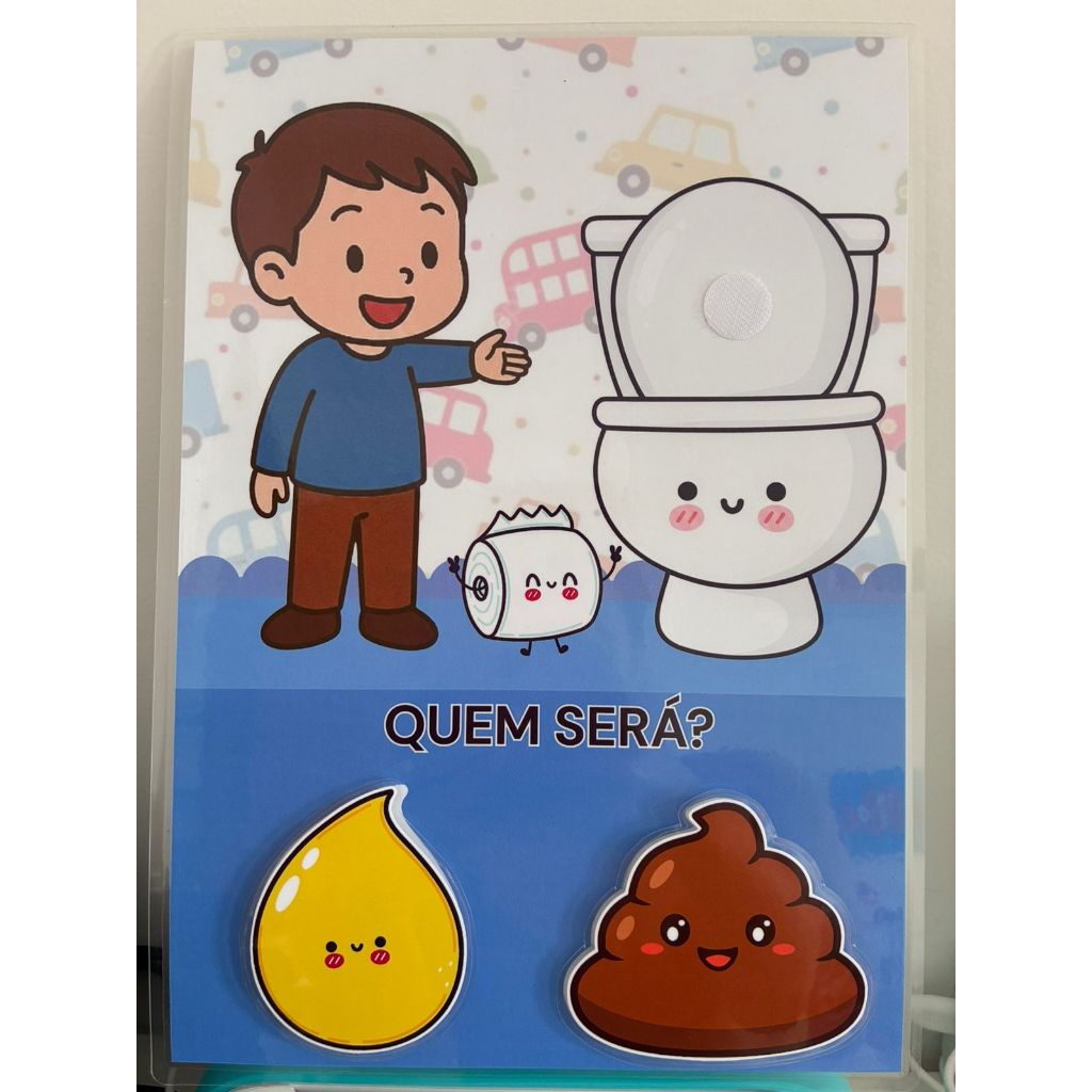 Placa Educativa Desfralde Menino A4 Plastificada com Velcro – Quadro Incentivo Infantil Desfralde