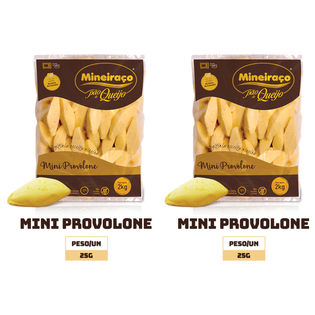 Mineiraço Pão de Queijo Mini Provolone Congelado KIT 2 x 400g (800g) em Oferta na Shopee