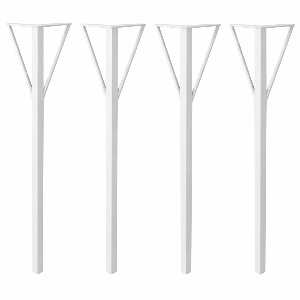 Kit 4 Pés de Mesa Ferro Resistente 75cm Branco Home Office