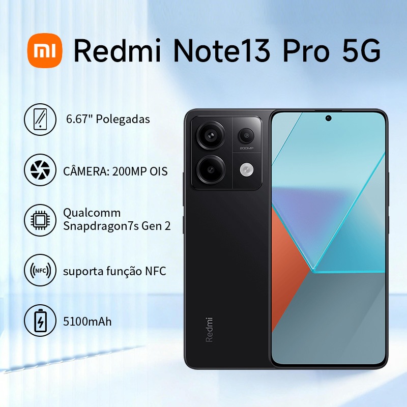 Xiaomi Note 13 Pro 5G Snapdragon 7S Gen2 Smartphone 6,67" 67W 5100mAh 200MP Câme