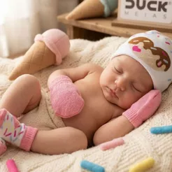 Kit Meia Luva Touca para Bebê Recém Nascido 0 a 03 meses Maternidade Enxoval