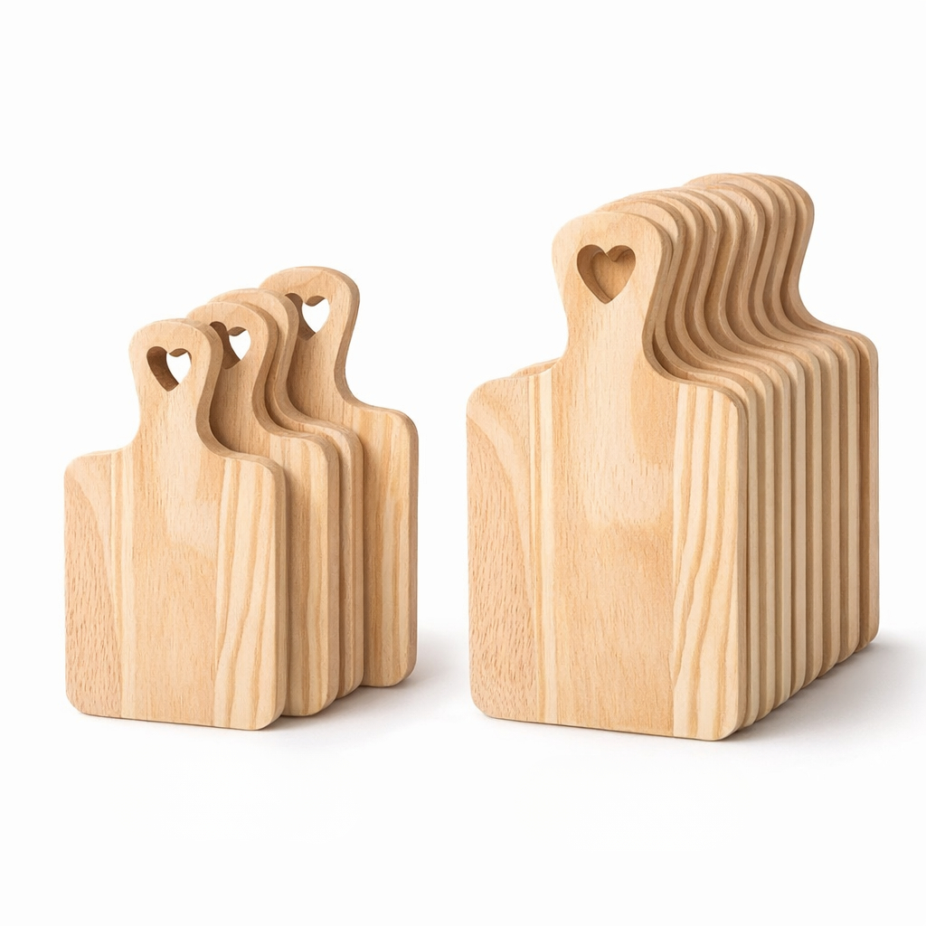 Kit 5 ou 10 Tábuas de Madeira Coração Pinus Natural Decorativa para Artesanato