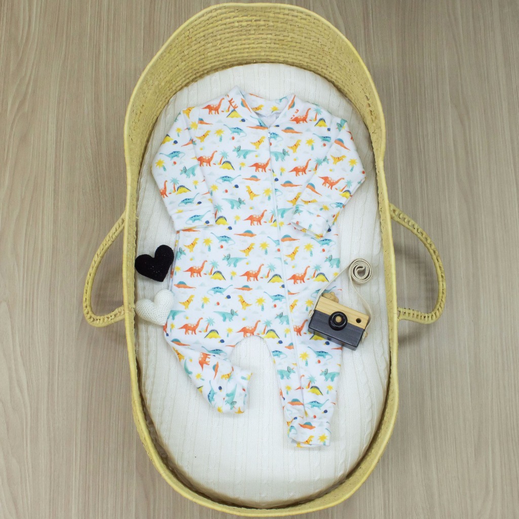 Macacão Bebê Menino Soft Planeta Dino Peluciado Pijama Quente Manga Longa Zíper Inverno