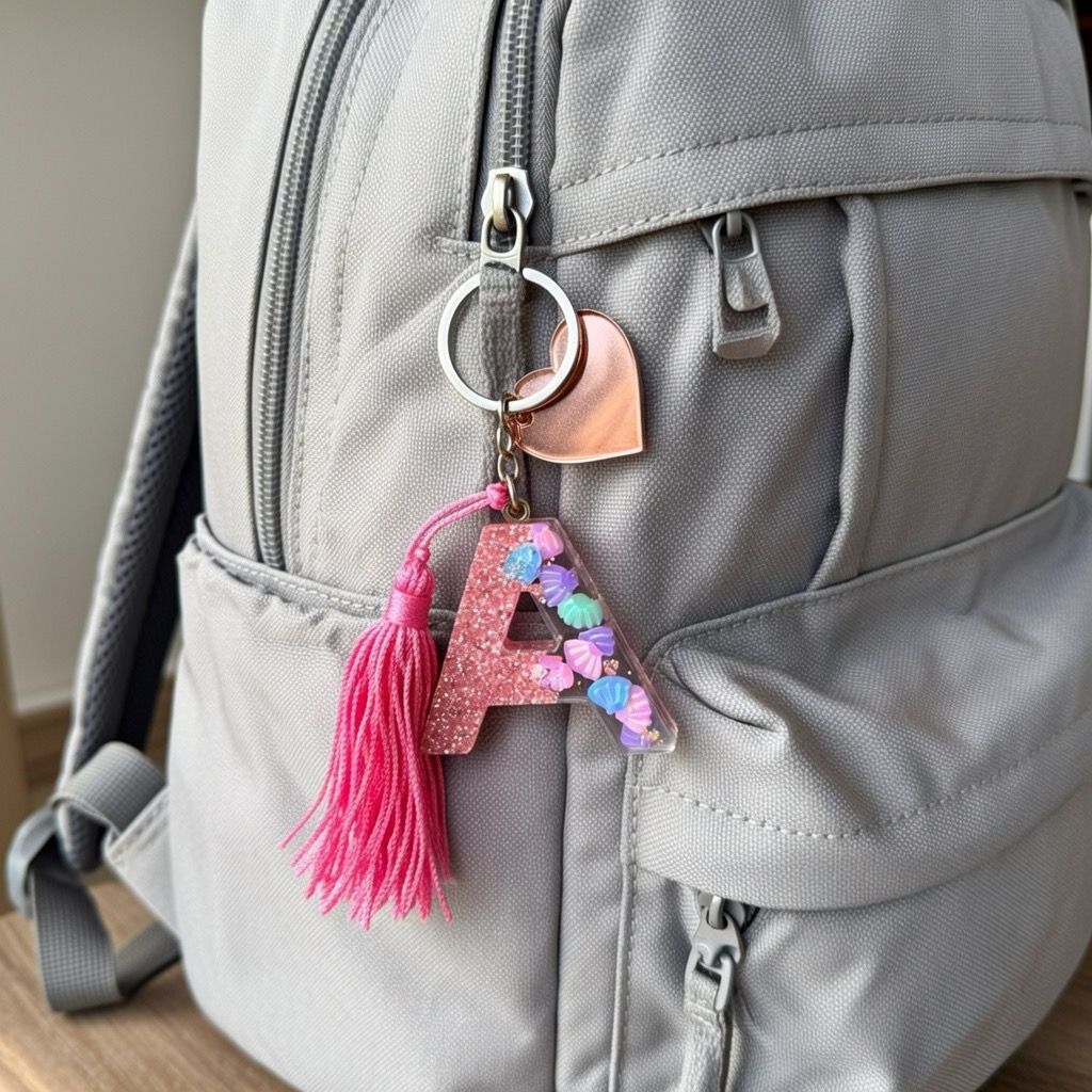 Chaveiro de Resina Letras Rosa 15cm COM GRAVAÇÃO DE NOME Decorativo.