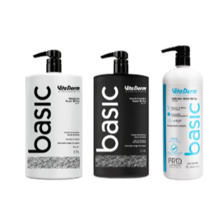 Kit Shampoo + Condicionador 2,5L + Máscara Basic 1L Vita Derm • Hidratação Profissional
