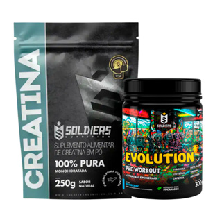 Kit: Creatina 250g + Pré-Treino Evolution 300g - Soldiers Nutrition em Oferta na Shopee