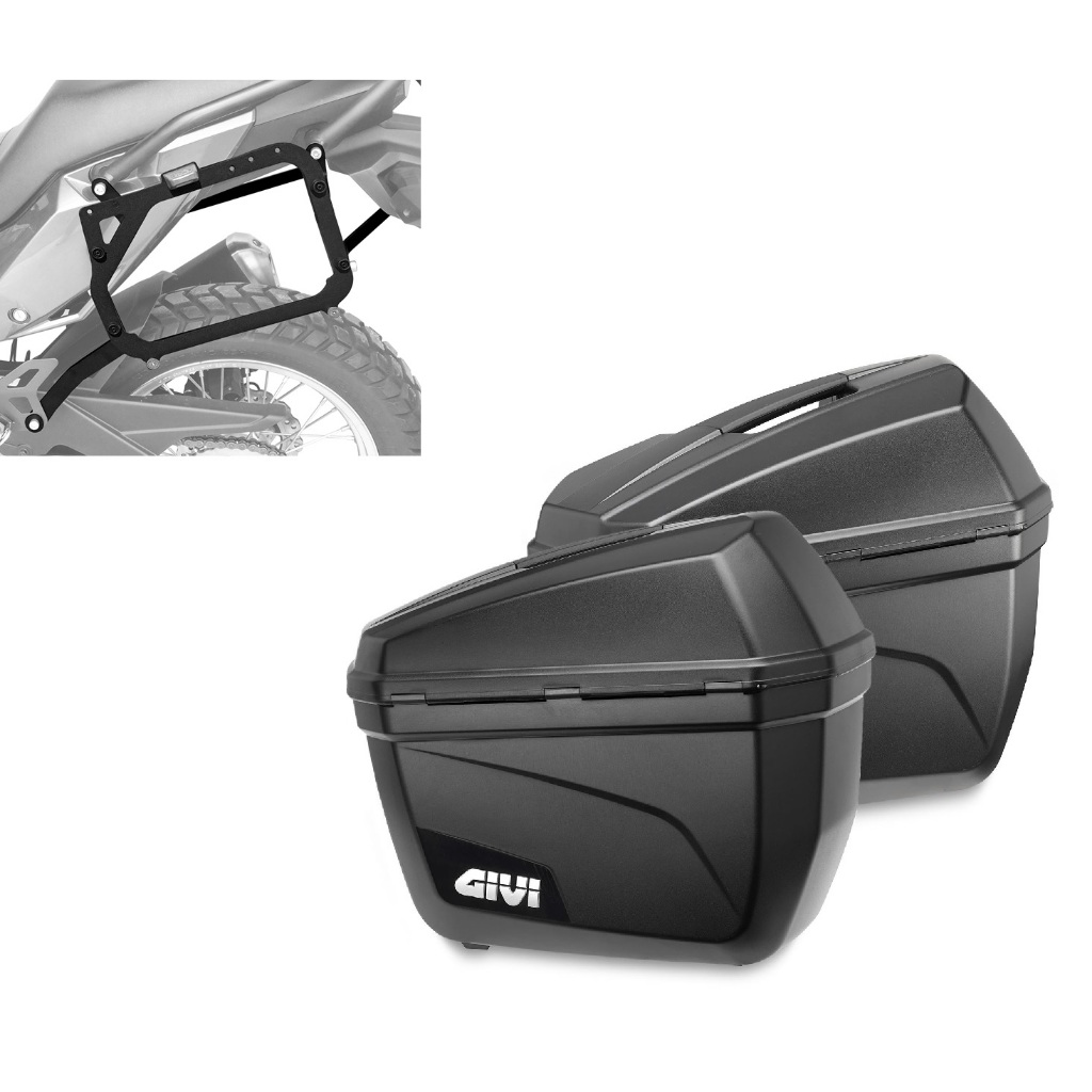 Suporte Scam + par bau lateral 22 Litros Givi E22N - Kawasaki Versys 300 X300