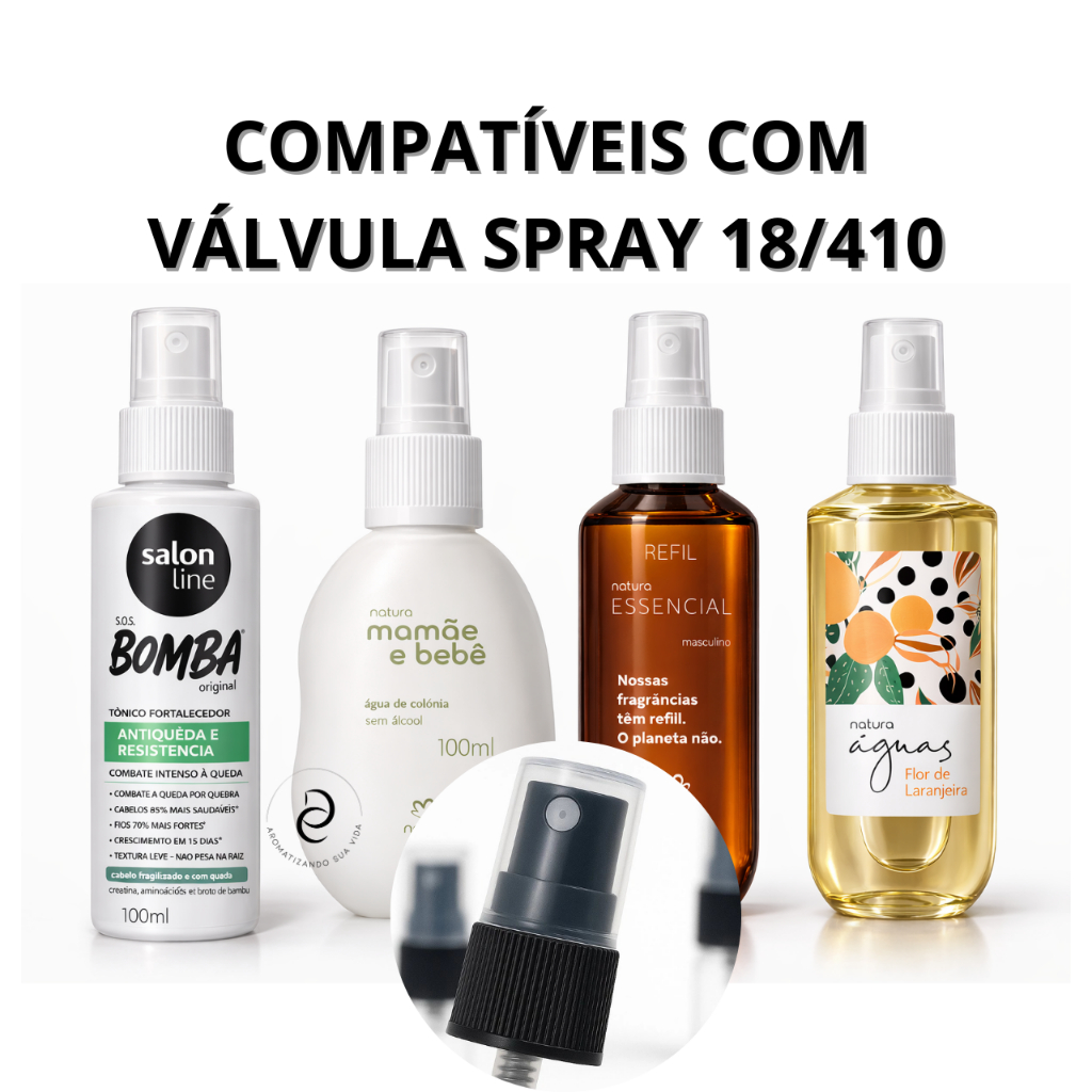 2 - Válvulas Spray de Plástico Rosca 18/410- Perfume e Aromatizante em Oferta na Shopee