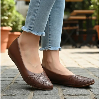 Bottero Sapatilha Feminina Em Couro Bico Fino Ref. 378502