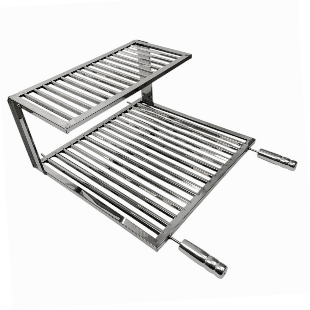 Grelha Uruguaia Parrilla Inox Para Churrasco Com Grelha Descanso Auxiliar Resistente Premium em Oferta na Shopee