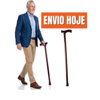 Bengala Bastão 90cm de Madeira Ortopédica Resistente Reforçada Até 140kg Idoso Adulto em Oferta na Shopee
