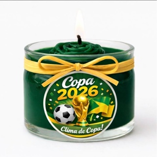 Vela Aromática Copa 2026 Capim Limão – Decoração Futebol Brasil | Lembrancinha Copa do Mundo em Oferta na Shopee