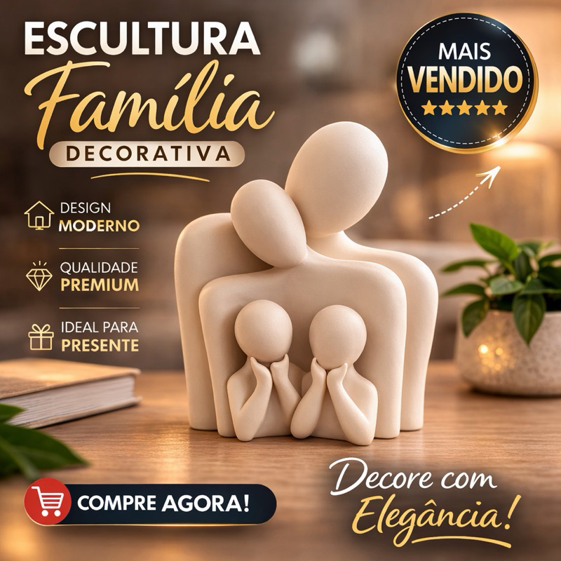 Escultura Família Decor Moderna Estátua Minimalista Sala, Quarto, Escritório Decoração Premium Casa em Oferta na Shopee