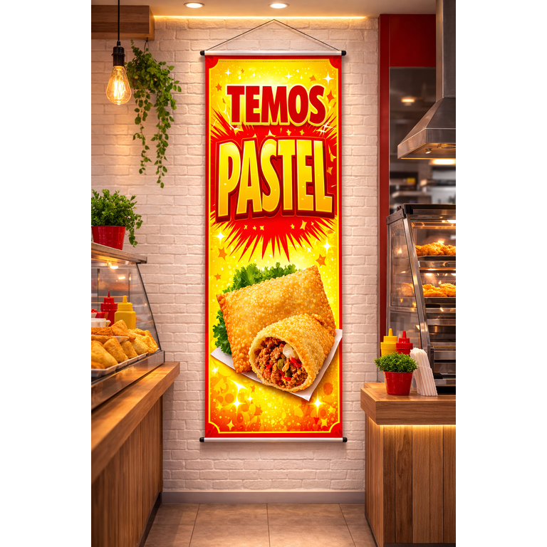 Banner Temos Pastel 100x30 cm - Escrita Chamativa