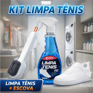 Kit Limpa Tenis Profissional 500ml + Escova Restaurador Instantaneo Limpeza Profunda Remove Manchas em Oferta na Shopee