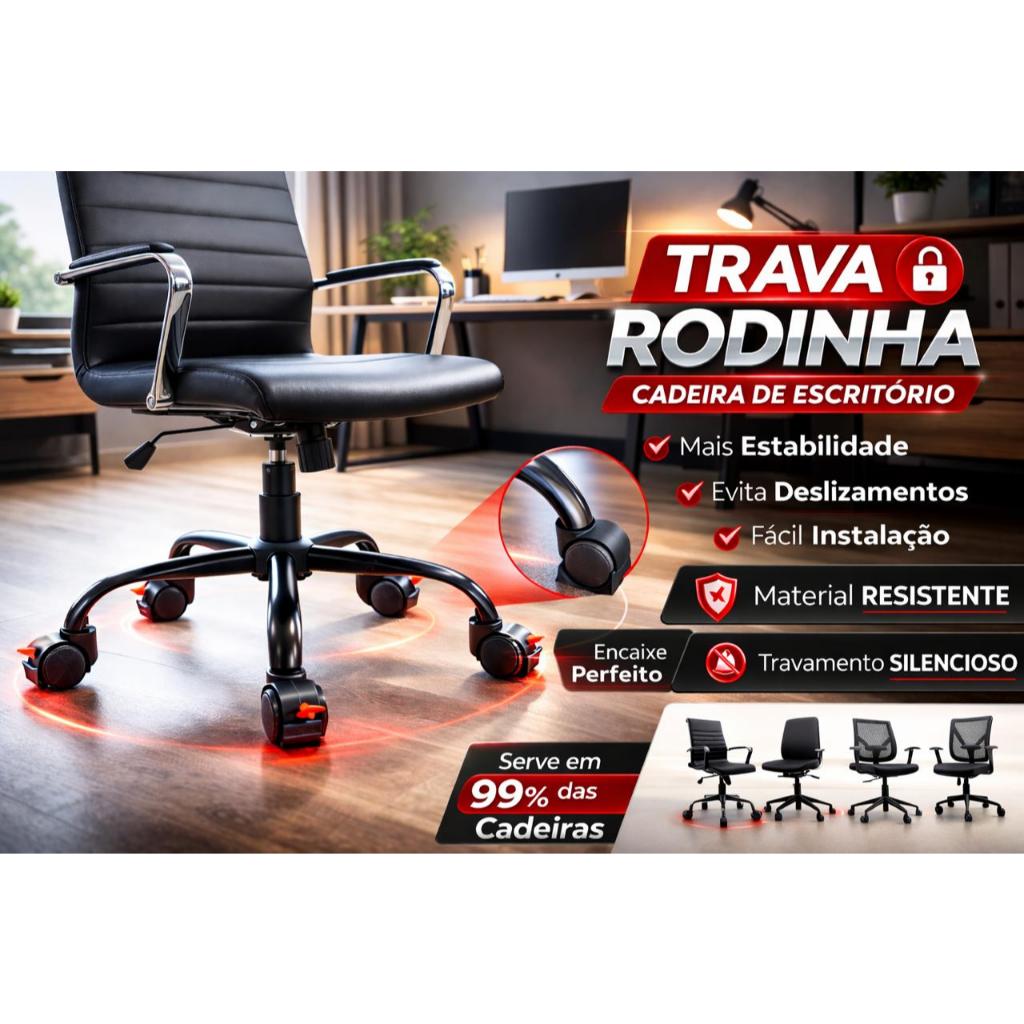 Kit 5 Trava Rodinhas Cadeira Escritório Gamer Antiderrapante em Oferta na Shopee