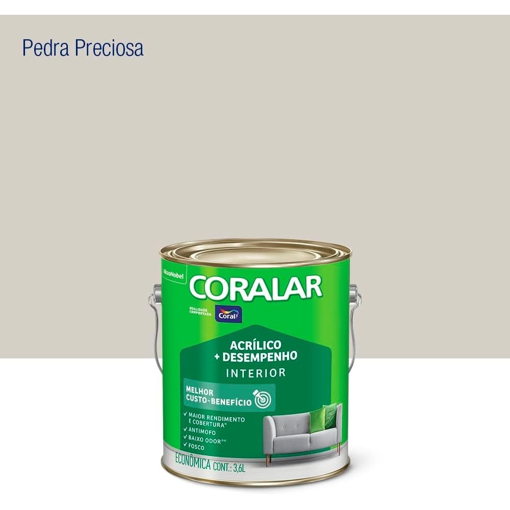 Tinta Coralar Acrílico pedra preciosa 3,6l Coral
