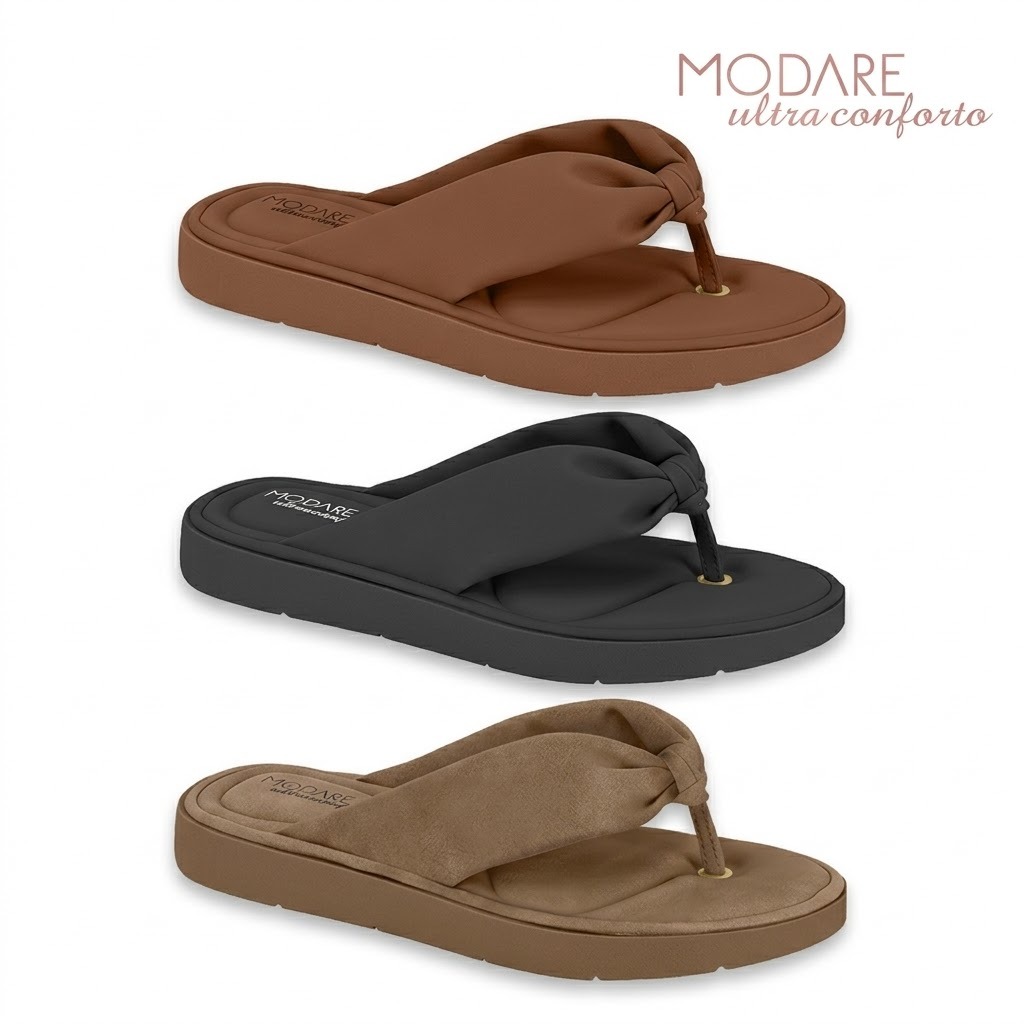 Sandália Chinelo Feminina Modare Ultra Conforto Ortopédica Original Confortável Macia 7208.111