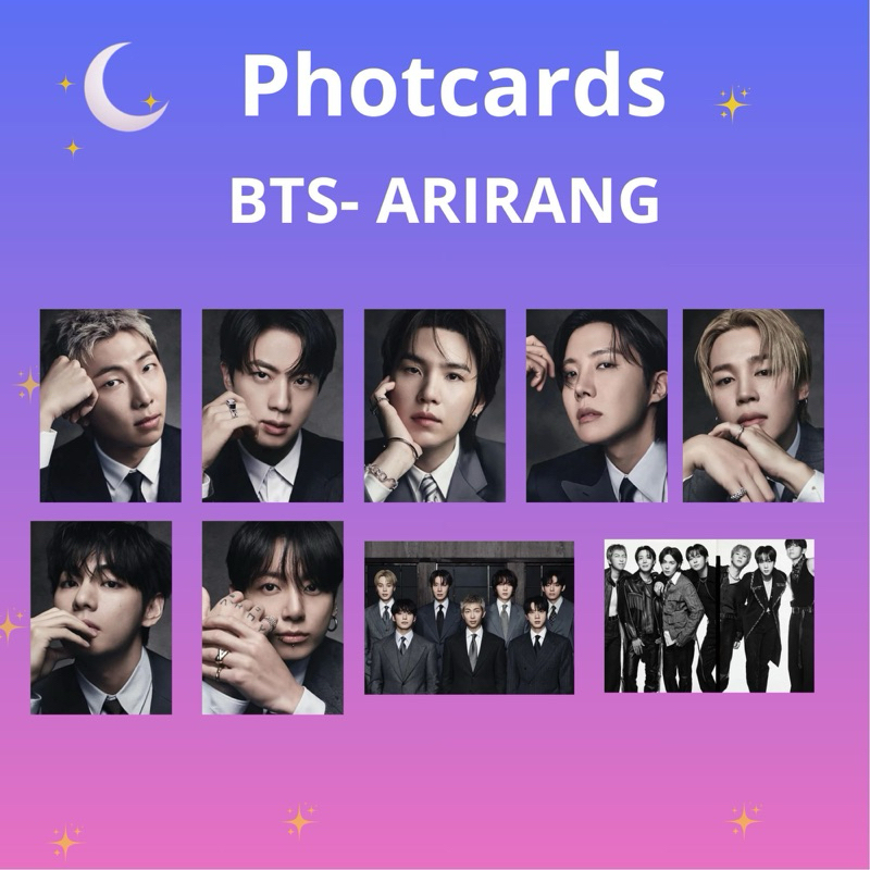 Set com 9 Photocards BTS- Arirang | Fanmade Kpop | Photocard BTS