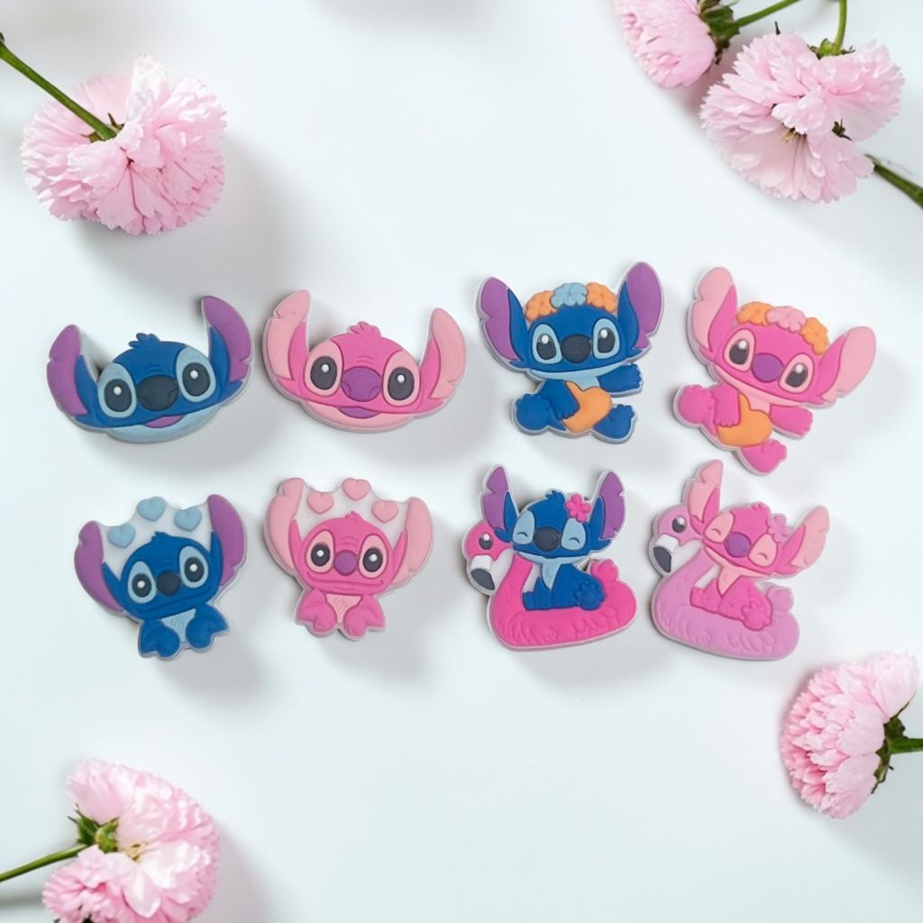 Kit Charm Pin Babuche Fofo Stitch Angel Verão 4/8 und em Oferta na Shopee
