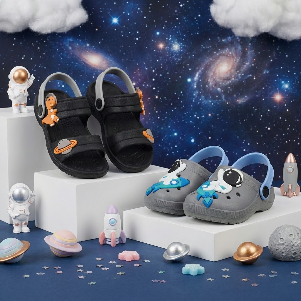 Kit Papete Infantil Masculino Leve + Babuche Infantil Menino Sola Antiderrapante