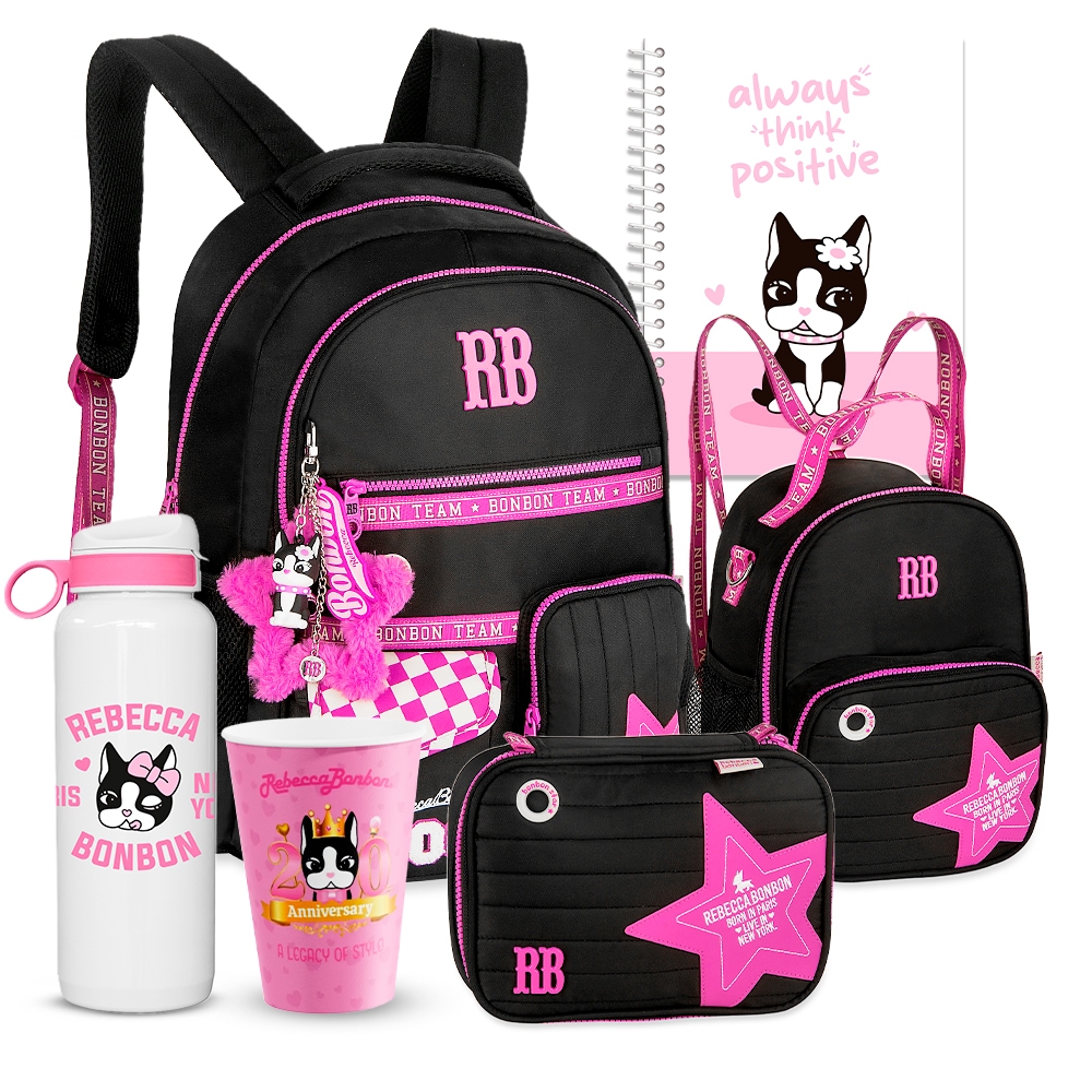 KIT Mochila Estojo Box Grande Lancheira Térmica Rebecca Bonbon RB Coleção 2026 Clio Feminina Juvenil em Oferta na Shopee