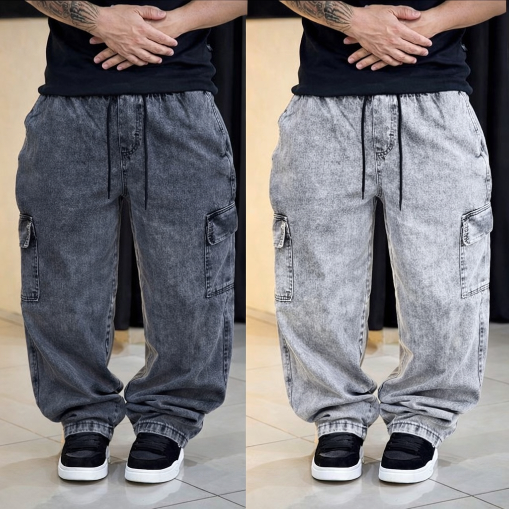 Calças Balão cargo Masculina Jogger sem punho