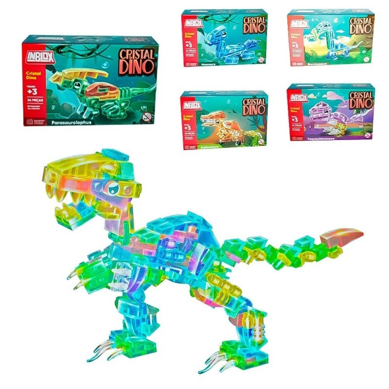 BLOCOS DE MONTAR - DINOSSAURO CRISTAL MODELOS DIVERSOS ARK TOYS - INBLOX