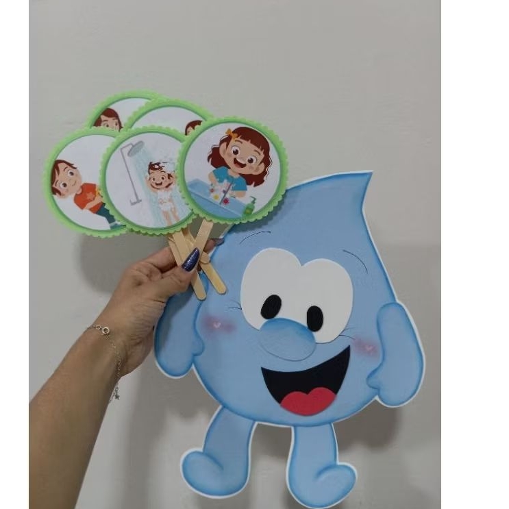Recurso Visual fantoche gotinha de água - Meio ambiente água - educação infantil