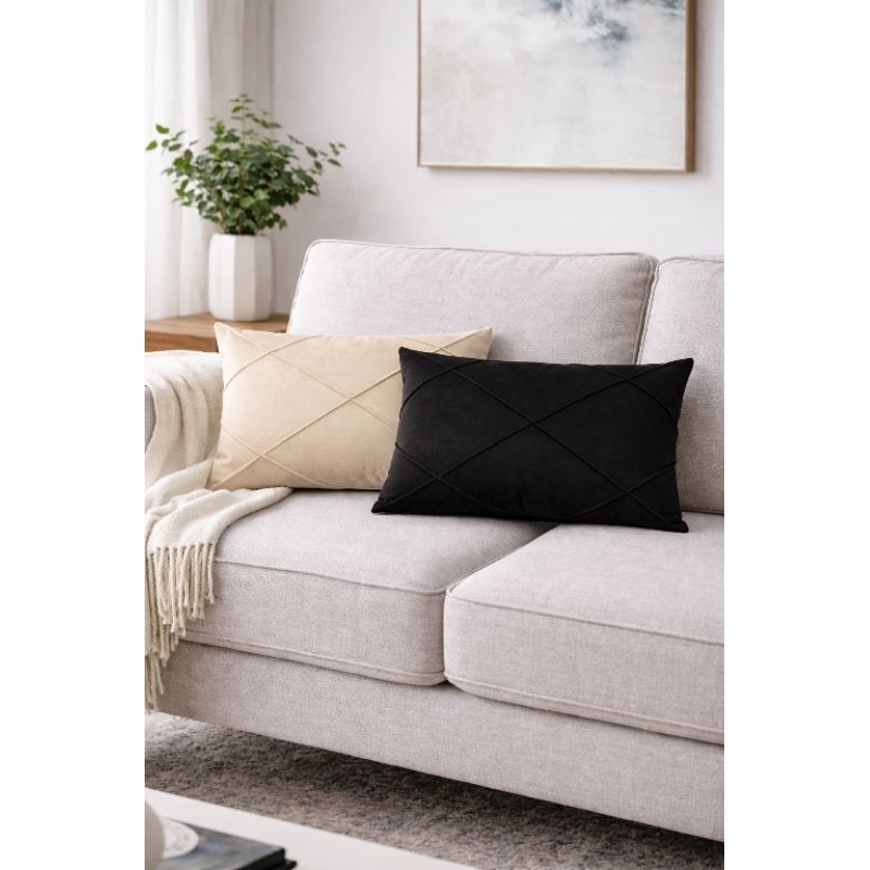 2 Capas de Almofadas Baguete Suede Drapeada 50×30