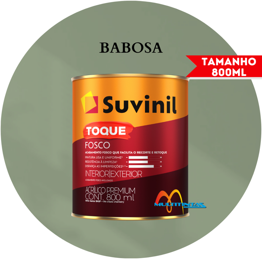 Tinta Acrílica 800ml Cor Babosa Toque Fosco Suvinil